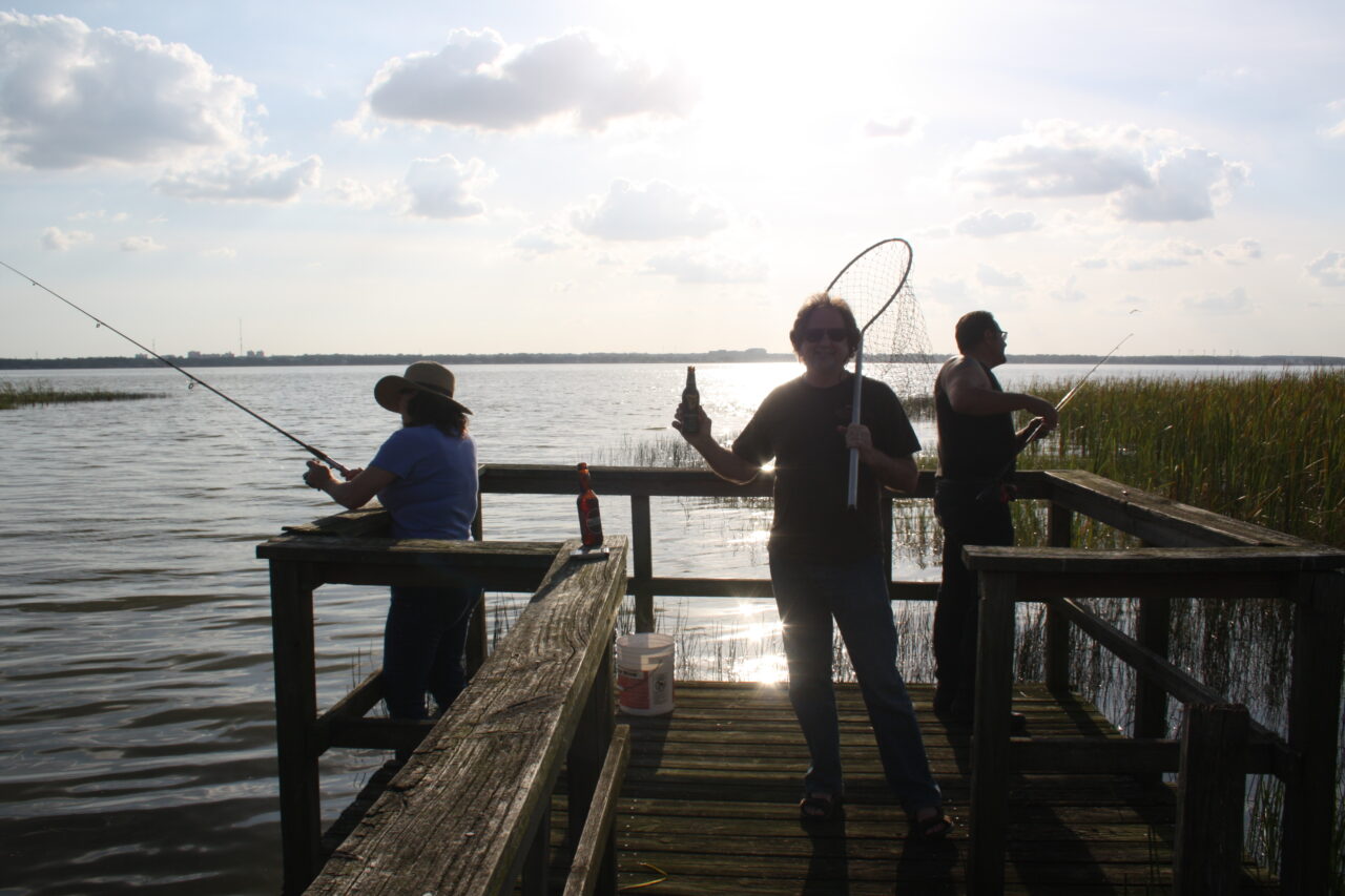 Lake Parker dock party by owner of 1545 East Lake Parker Drive Lake Front Home