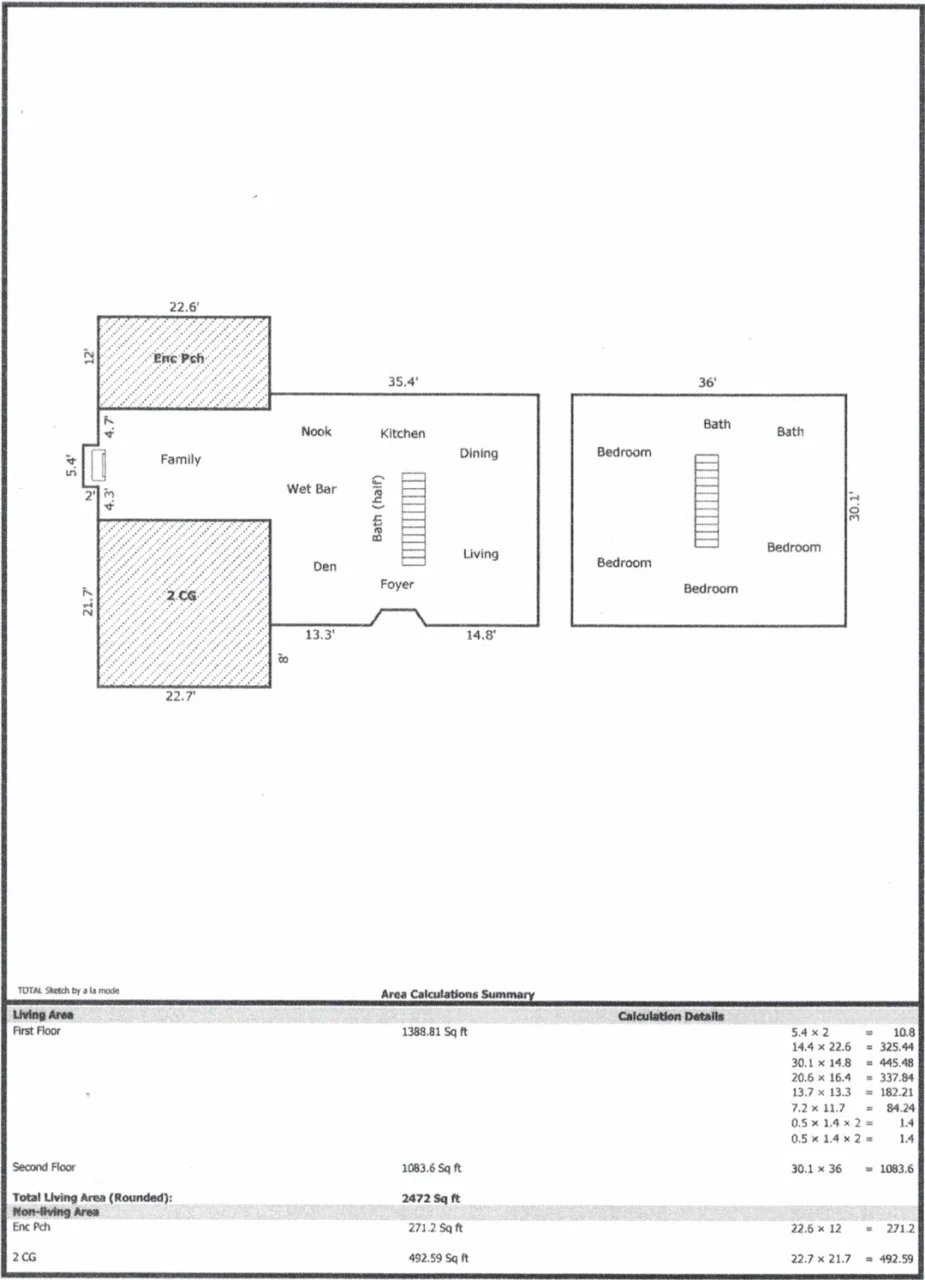 Floor plan for 1545 East Lake Parker Dr., Lakeland, Florida